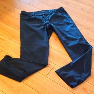 Pipeline Men's Casual Black Poly Cotton Pants Flat Front EUC 38 WAISTS